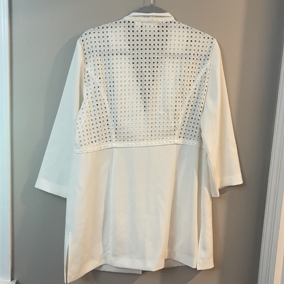 Chico's White Blazer Eyelet - Picture 9 of 10
